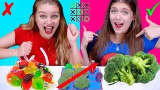 ASMR Tic Tac Toe Food Challenge | Most Popular Spicy, Sweet, Sour Food