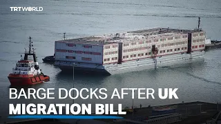 Asylum seeker barge docks in UK after migration bill passes