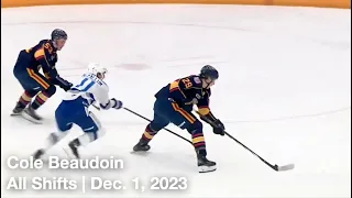 Cole Beaudoin (BAR29) | All Shifts | Barrie Colts vs. Sudbury Wolves (OHL) | 12 1 2023