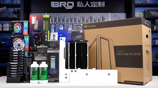 「BRO」4K PC Build Thermaltake C750TG With Swafan.The First Split Water Cooling #pcbuild