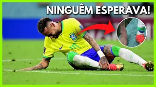 Neymar deixa o campo com dores no tornozelo em estreia do Brasil na Copa.