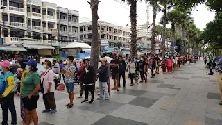 Pattaya Walk, Jomtien Beach on Friday - August 2021 Thailand 4K