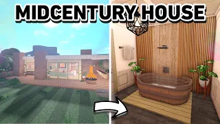 BUILDING A MIDCENTURY HOUSE Using THE NEW ITEMS In BLOXBURG