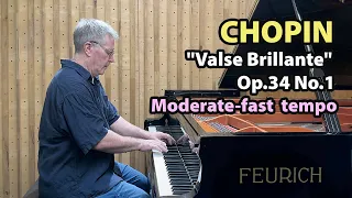Chopin "Valse Brillante" Op.34 No.1 (moderate-fast tempo) P. Barton, FEURICH piano