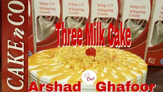 Three milk Cake / recipe by Cake n co