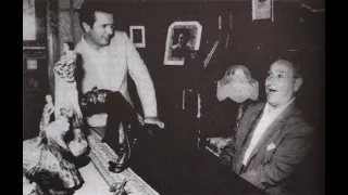 Giacomo Lauri Volpi accompanies tenor Renato Francesconi on the piano in his house in Valencia 1978