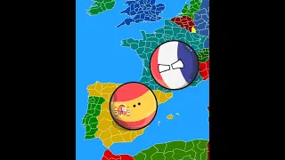 España vs Francia 👀 #countryballs #humor #shorts