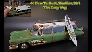 1959 Cadillac Ambulance Surf Shark Wagon Rod 1/25 Scale Model Kit Build How To Rust Ecto1 AMT 1242
