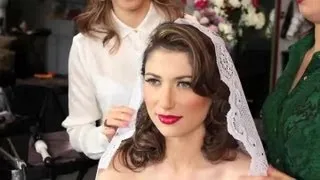 Wedding Hairstyles With a Lace Veil Edge : Wedding Hairstyles