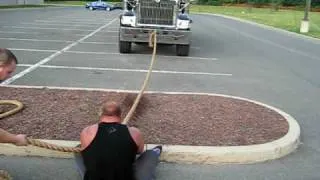 Derek Poundstone / 30,000lb arm over arm dump truck pull for 50 ft