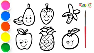 Fruits drawing and Painting for Kids, Toddlers | How to draw Fruits  | Video # 68