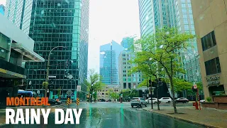 [ 4K Video ] Driving in Montreal downtown during Rainy Day