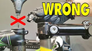 Don't Touch This Bolt, Before You Release The Stem! How Not To Adjust Headset Bearings On Your Bike.