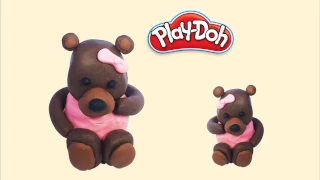 Play Doh Brown Bear - How to make a cute Play Doh bear step by step - PlayWithMe#103