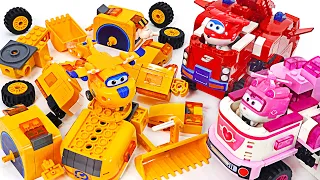 Let's assemble Super Wings Donnie transforming robot disassembled into Lego blocks! | DuDuPopTOY