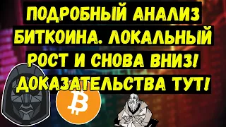 Подробный анализ Биткоин.Локальный рост bitcoin и снова вниз!Доказательства тут!Анализ Биткойн и BTC