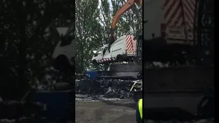 seized van being crushed