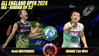 Koki WATANABE [JPN] vs WANG Tzu Wei [TPE] | All England 2024 | R32