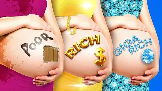 Poor vs Rich vs Giga Rich Switched At Birth Funny Situations || Awkward Moments by La La Life Gold