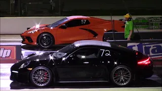 Porsche 911 vs C8 Corvette 1/4 Mile