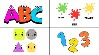 ABC Alphabets, 123 Numbers, Colours, Fruits & More.. | Preschool Learning | Kids Learing Compilation