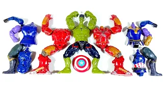 avengers toys.. hulk smash vs hulk buster vs thanos vs captain america.. merakit mainan..