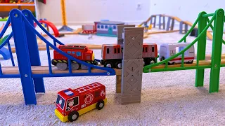 We Build An Amazing Wooden Rail Track With A Double Bridge For Trains By Brio Ikea & Co