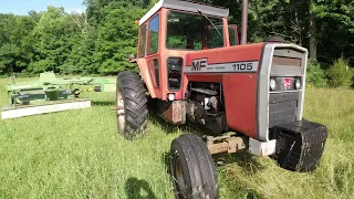 Rare 2nd Cutting Hay in May 2024 - Massey Ferguson 1105 & Krone 2801 - Virginia Mountain Farm