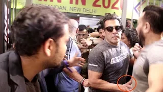 Salman Khan Gets Angry & Push Body Guard Shera In Public