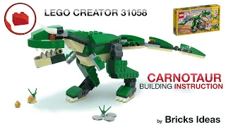 Lego Dinosaurs MOC - Carnotaurus Dinosaur - Lego Creator 31058 alternative build tutorial