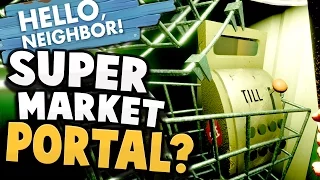 GOLDEN APPLE MARKET PORTAL?! Secret Portal to Supermarket? - Hello Neighbor Alpha 4 Gameplay