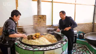 UZBEKISTAN! I COOK PILAF AT THE PILAF CENTER IN TASHKENT.