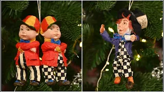 DIY Alice in Wonderland cotton Christmas ornaments/ Part 3 - Tweddle Dee, Tweedle Dum and the Hatter