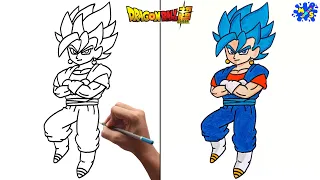 Vegito blue drawing || How to draw Vegito blue full body