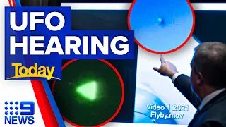 Pentagon reports hundreds of UFO encounters as US Congress holds hearing | 9 News Australia