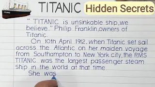 TITANIC story writing |In perfect print handwriting | Neat & clean simple english handwriting style