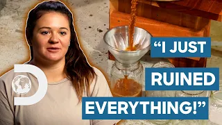 Moonshiner Spills Her Plum Brandy In The Last Minute! | Moonshiners: Master Distiller