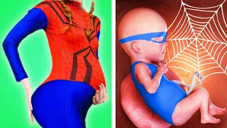 What If Superheroes Were Pregnant?! Fun Situations by Crafty Panda Go