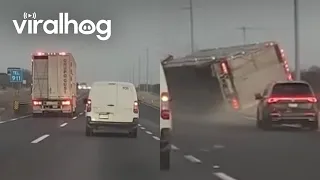 Semi-Truck Crashes After Refusing to Let Cars Pass || ViralHog