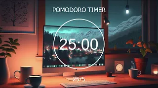 2 -Hour Study With Me 🎵 25/5 Pomodoro Timer - Cozy Room with lofi for Relaxing • Focus Station