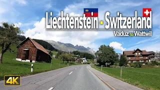 Liechtenstein to Switzerland • Driving from Vaduz🇱🇮 to Wattwil🇨🇭