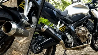 HONDA CB650R | Stock Exhaust vs Full Arrow Pro-Race Exhaust | Full Comparison | CUSTOM DB-KILLER