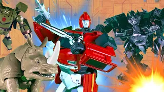 Ironhide VS Ironhide VS Rhinox!!! Transformers Stop Motion Animation Battle