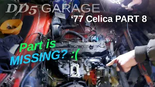 1977 Toyota Celica GT rebuild -PART 8- Missing important engine part + parts installed + more wiring
