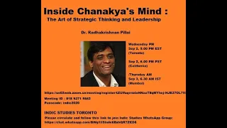 Inside Chanakya's Mind : The Art of Strategic Thinking and Leadership l Dr. Radhakrishnan Pillai l