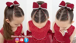 Penteado Infantil com Ligas e Rabo de Cavalo ou Coque | Easy Hairstyles with Rubber Band for Girls