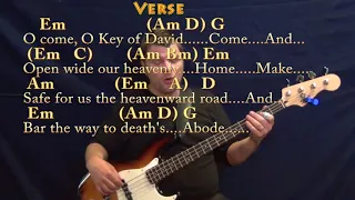 O Come, O Come, Emmanuel (CHRISTMAS) Bass Guitar Cover Lesson in Em with Chords/Lyrics