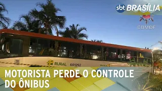 Vídeo mostra pânico dos passageiros após motorista perder o controle do ônibus | SBT Brasília