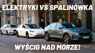 Wyścig z Warszawy nad morze - Tesla Model 3 vs BMW M2 vs Polestar 2