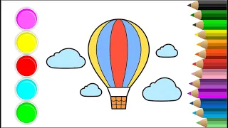 belajar menggambar dan mewarnai balon udara